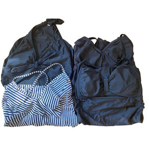 Bundle of 4 Maternity Swimsuits Black and Striped Size Medium